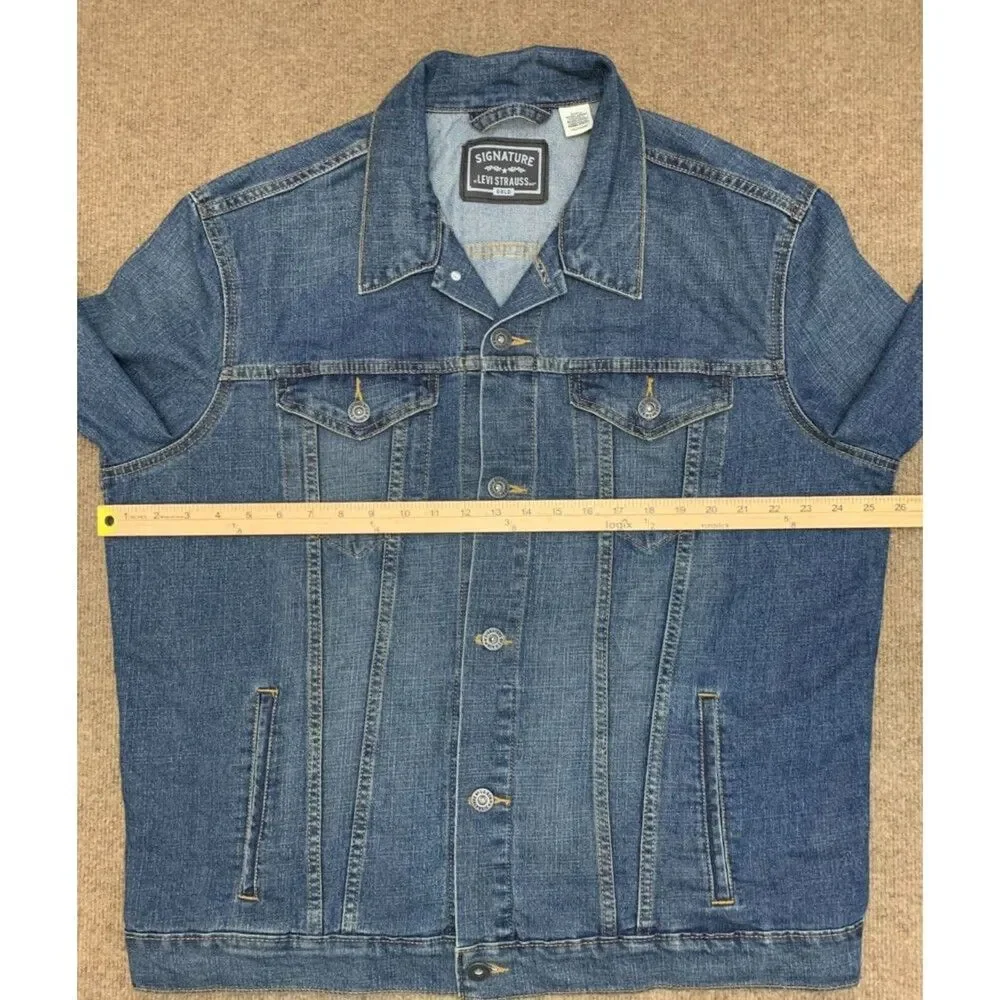 Levis Jacket Mens XXL Lightweight Denim Shacket Cowboy Work Trucker Button Shirt - Picture 4 of 9